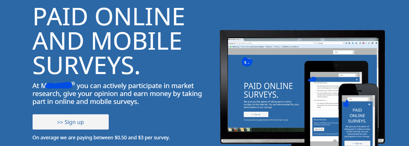 Paid online and mobile surveys - Mobrog
